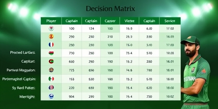 Daman Game captain decision matrix